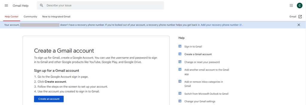 Step 1: Creation of a Google Account